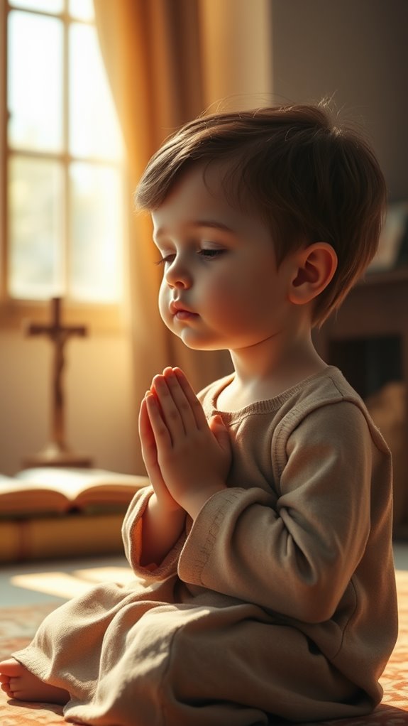 child praying in realism