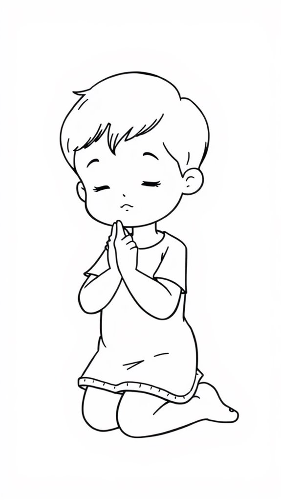 child praying line art