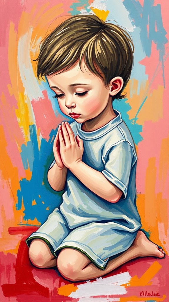 child s fervent prayer depicted