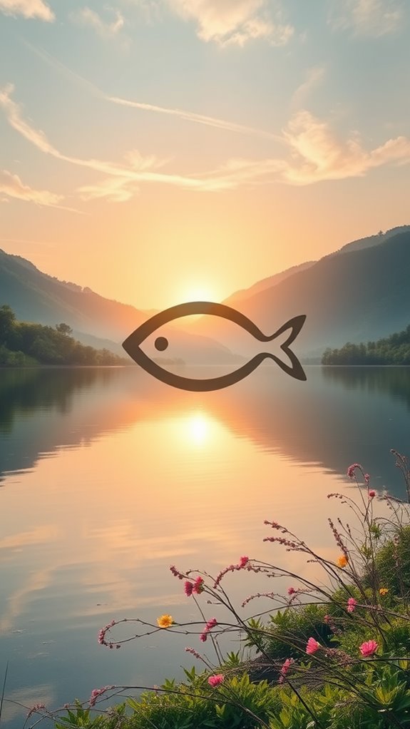 christian fish symbol landscape