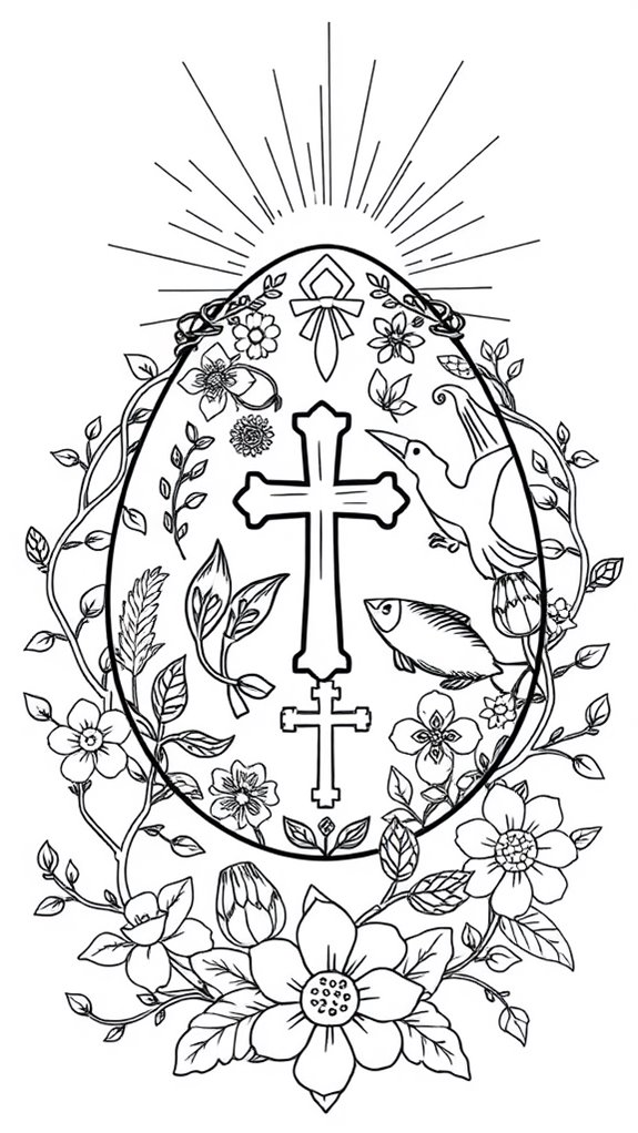 christian symbols easter coloring