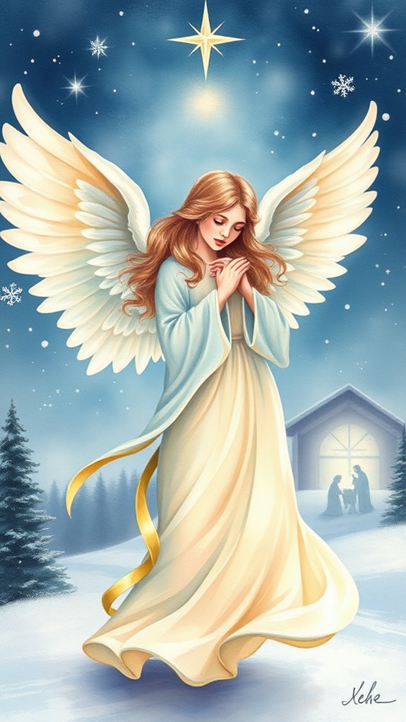 christmas angel watercolor art