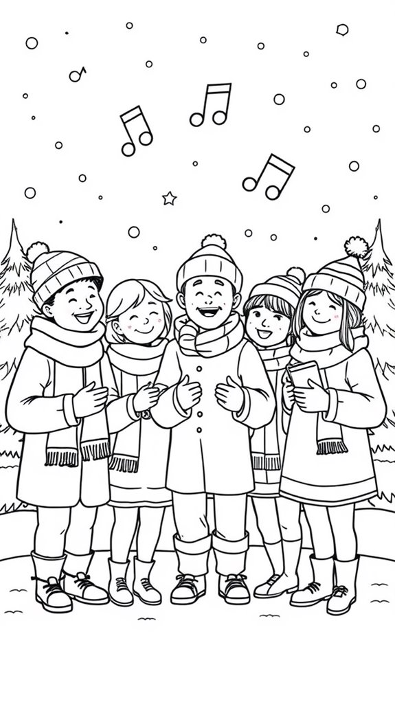 christmas carolers coloring fun