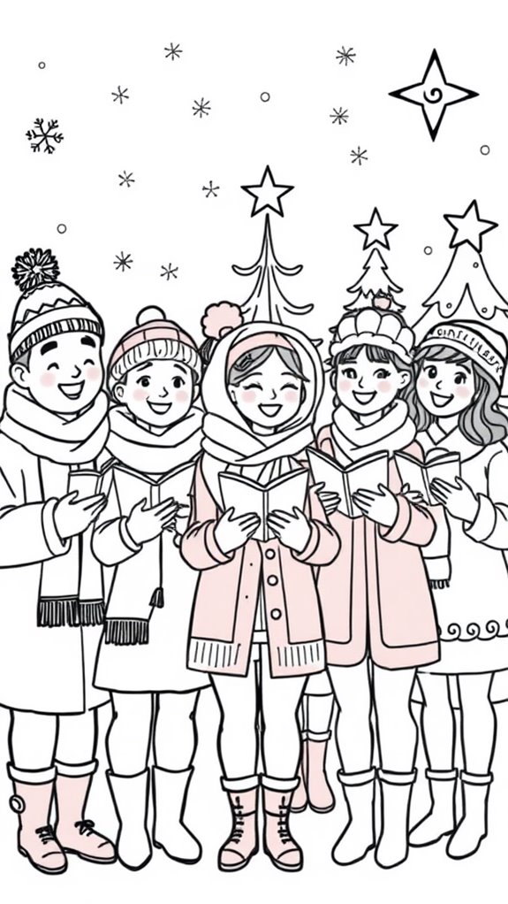 12 Christmas Carolers Coloring Pages - Printable &amp; Free To Download ...
