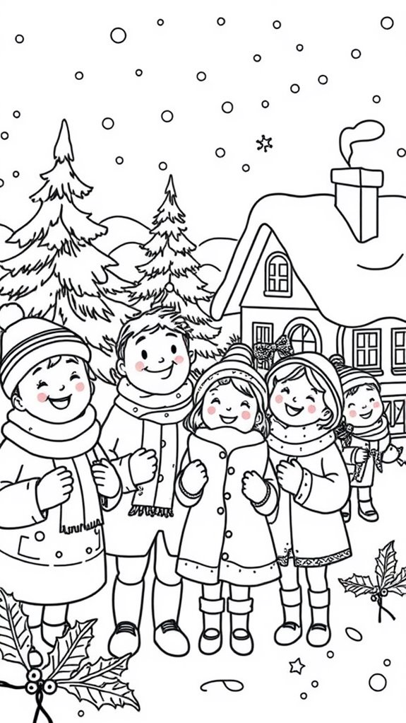 12 Christmas Carolers Coloring Pages - Printable &amp; Free To Download ...