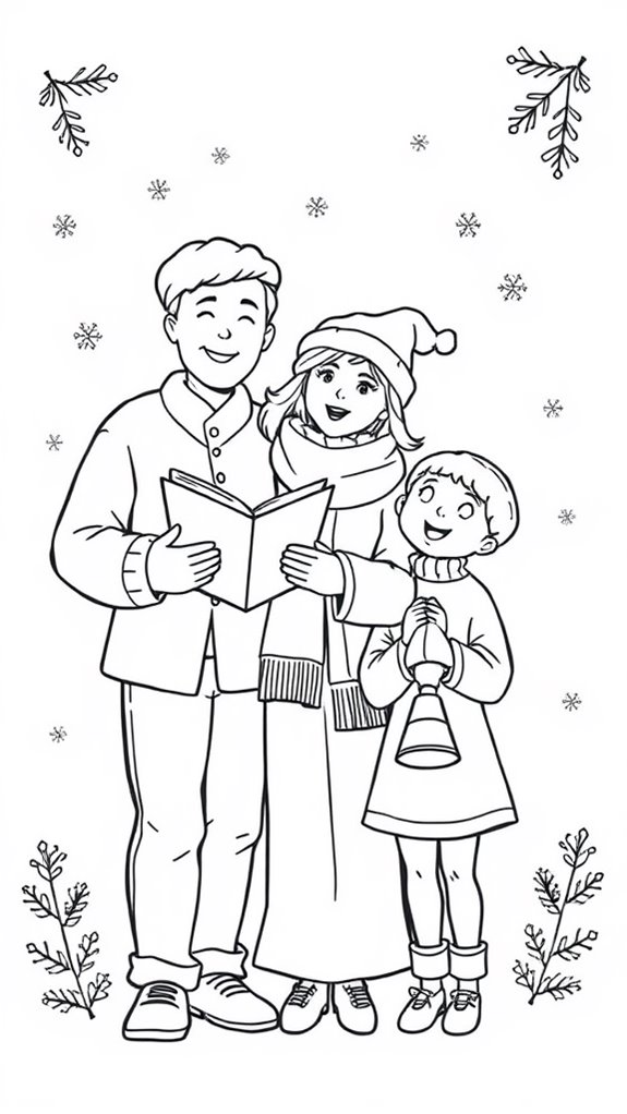 christmas carolers coloring page