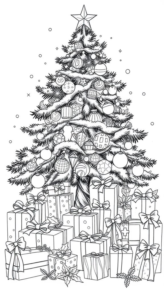 christmas gift coloring page