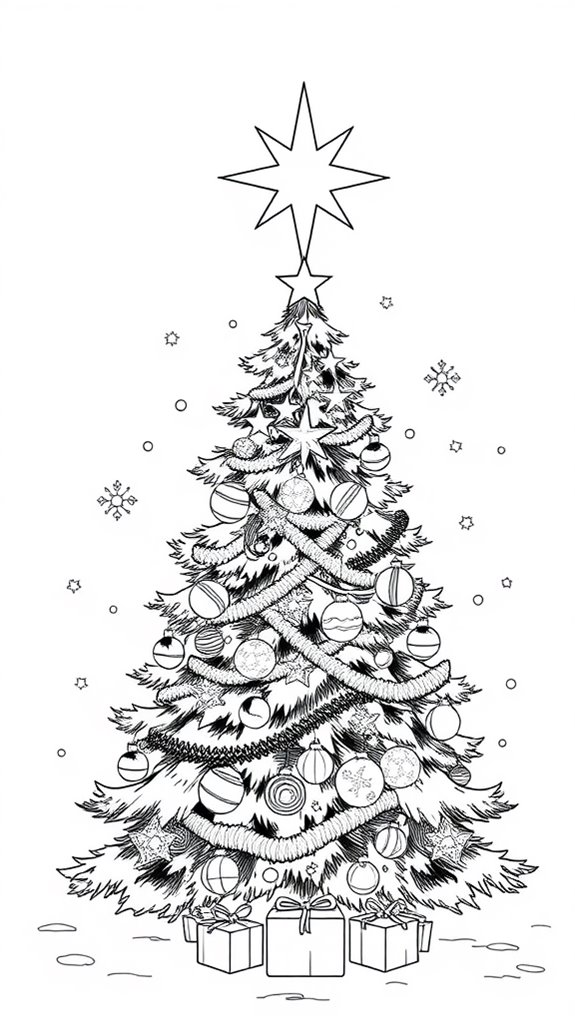 christmas tree coloring page