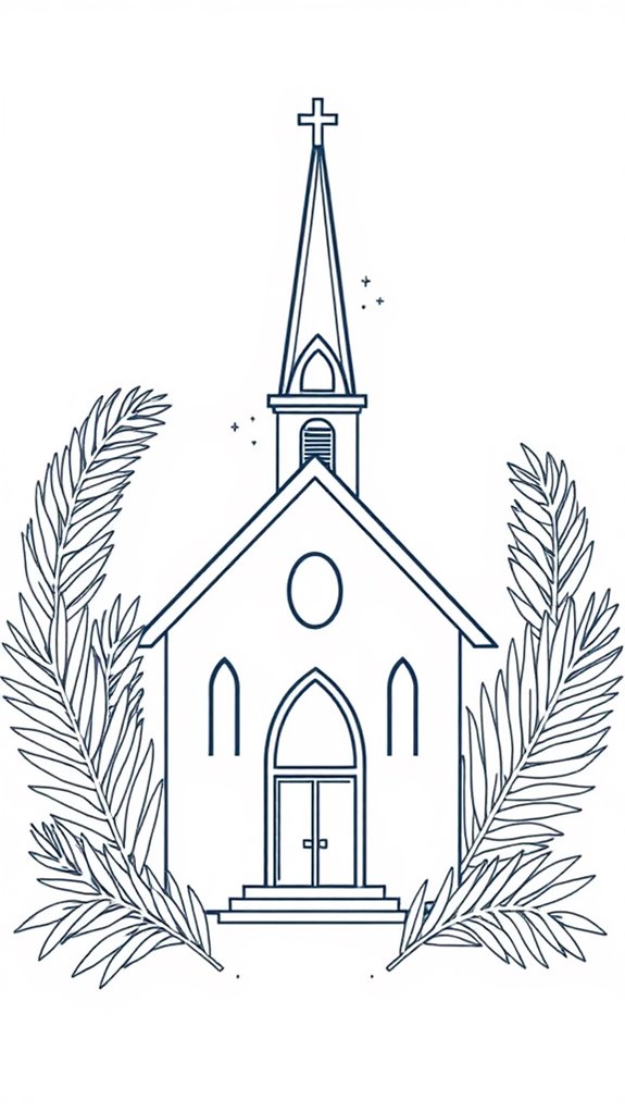 church illustration for palm sunday