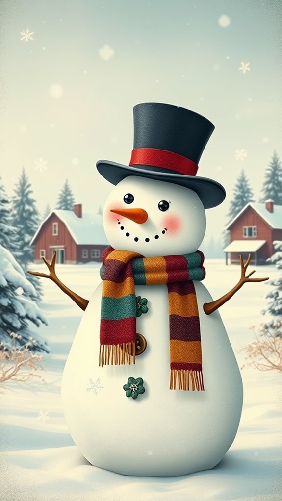 classic winter snowman artwork