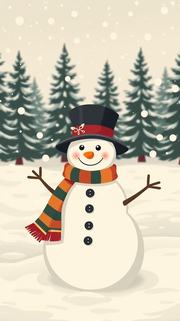 classic winter snowman illustration