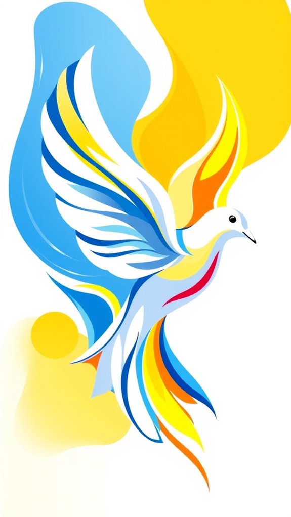 colorful abstract dove imagery