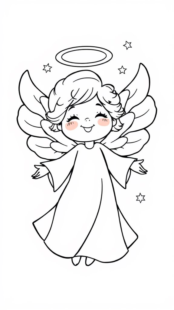 colorful cartoon angel page