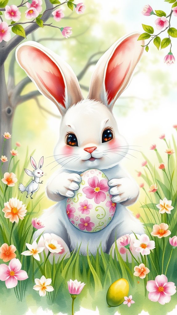 colorful easter bunny art