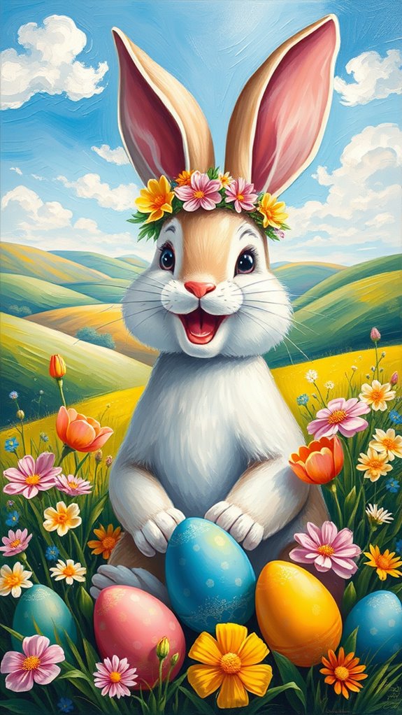colorful easter bunny artwork