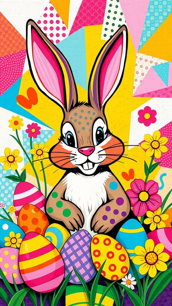 colorful easter bunny artwork