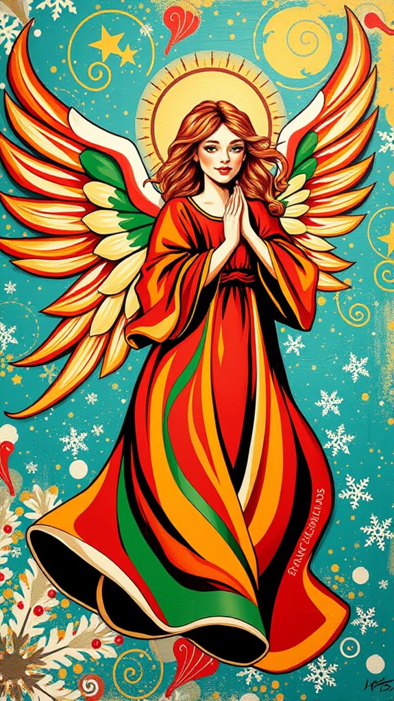 colorful festive angel artwork