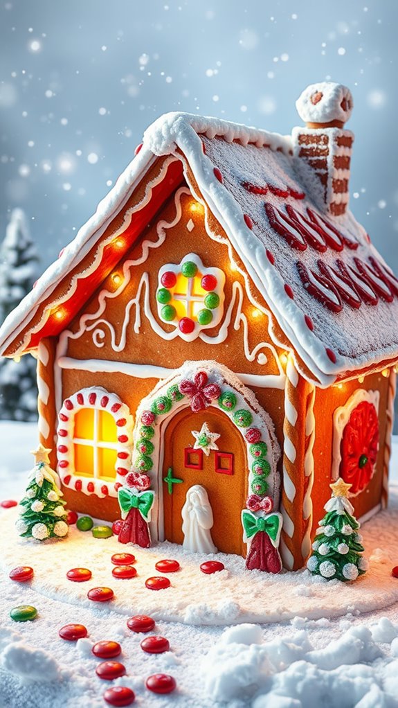 colorful festive gingerbread creation
