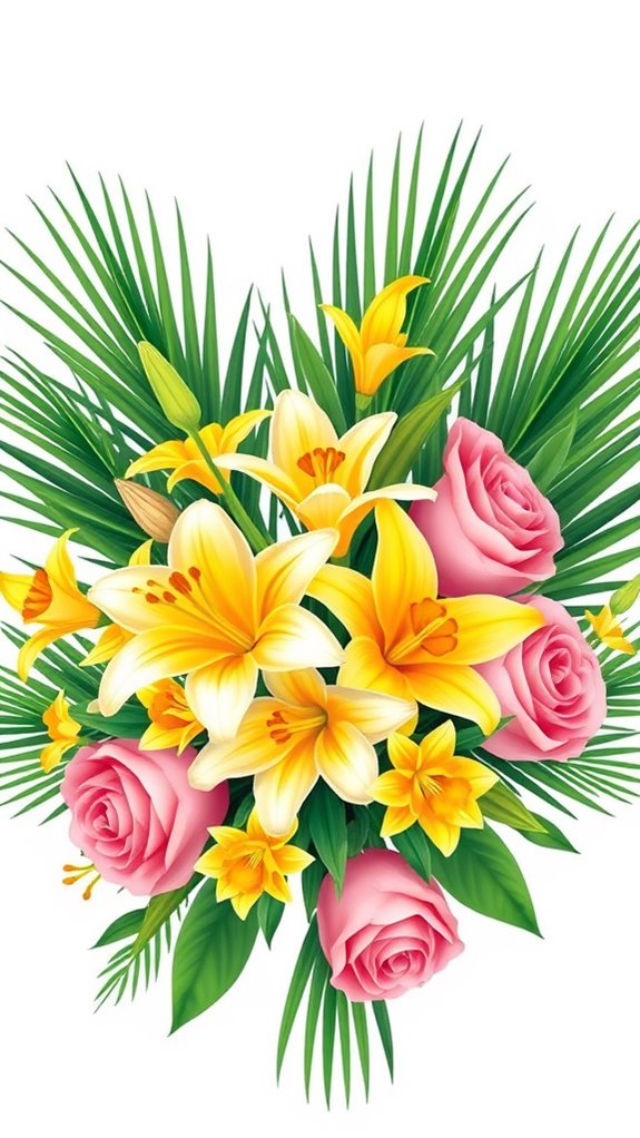 colorful flower bouquet clipart