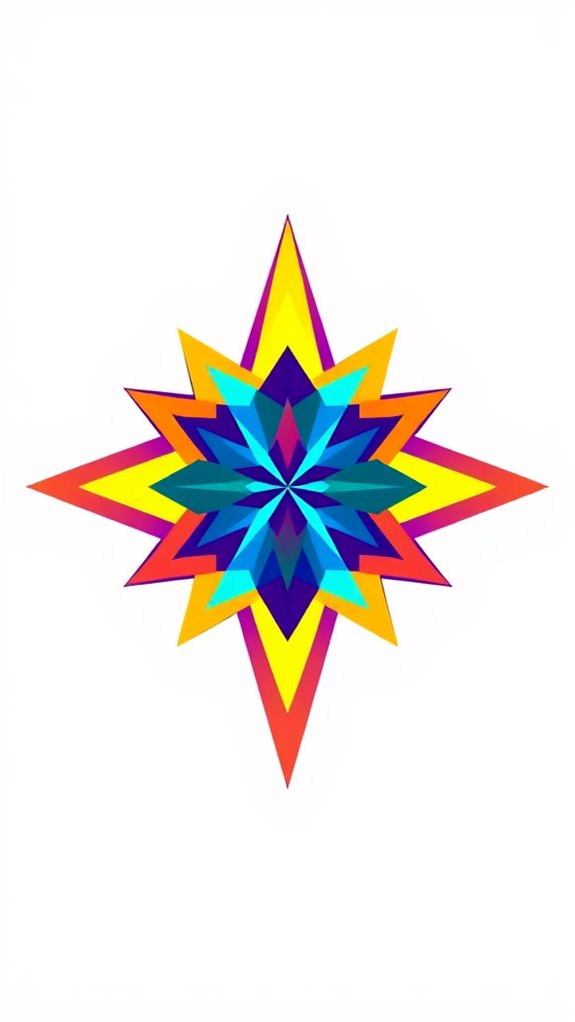 colorful geometric star design