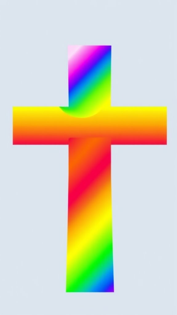 colorful gradient cross design