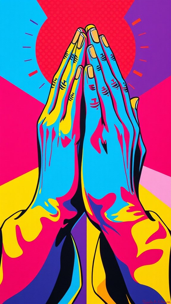 colorful hands prayer art