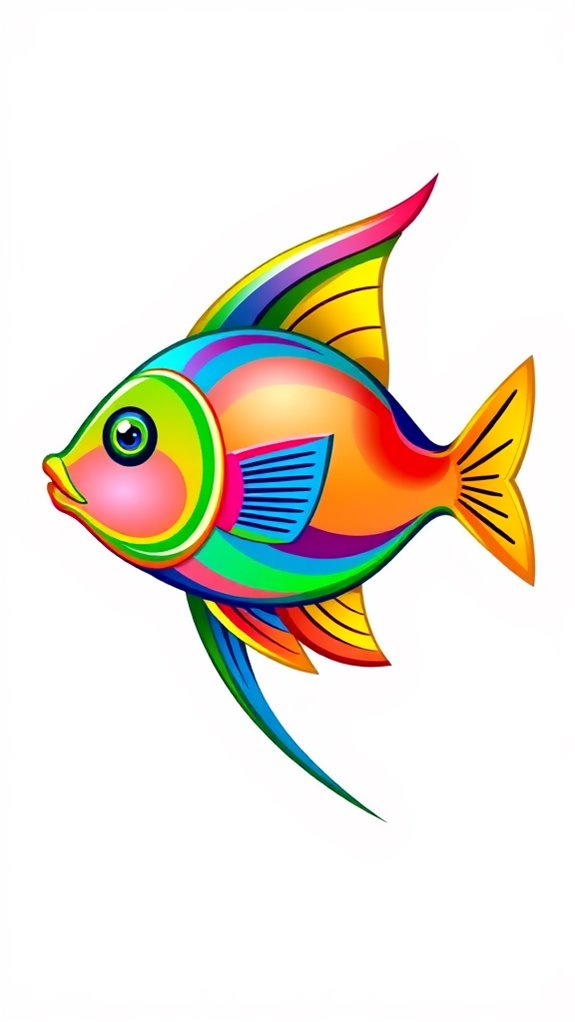colorful ichthys fish clipart
