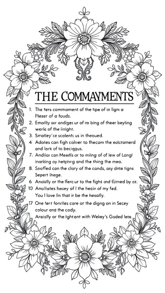 colorful ten commandments artwork