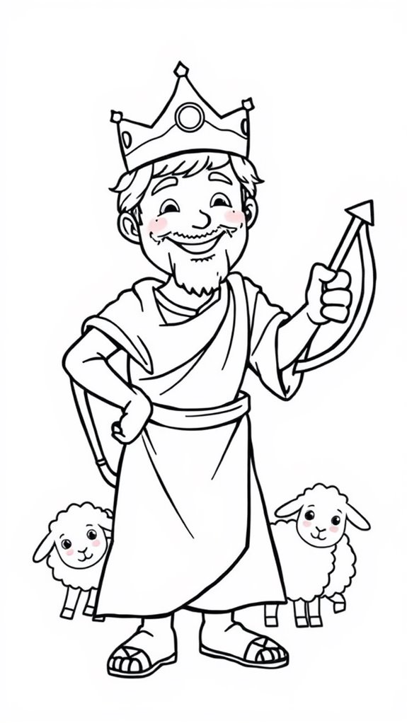 coloring page cartoon david
