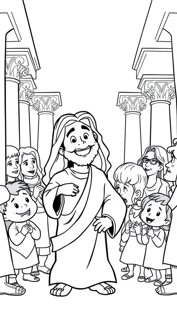 coloring page cartoon jesus