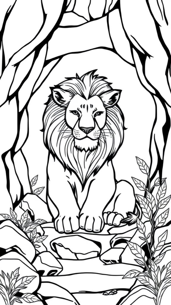 coloring page for lions