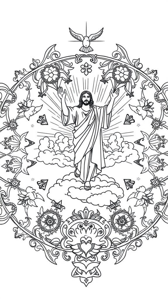 coloring page jesus ascension