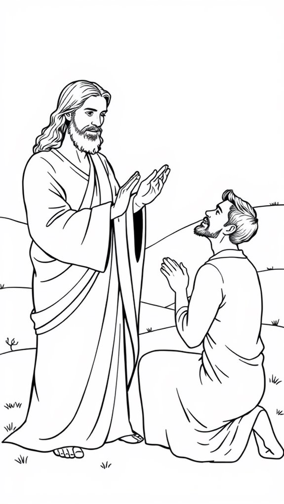 coloring page jesus heals