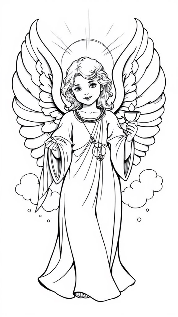 coloring page of angel