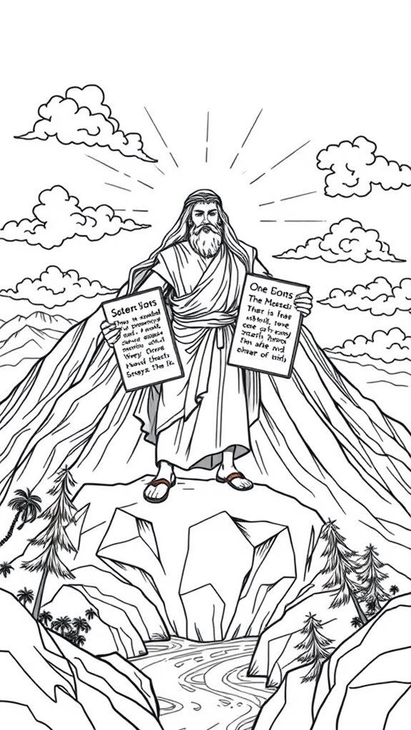 coloring page ten commandments