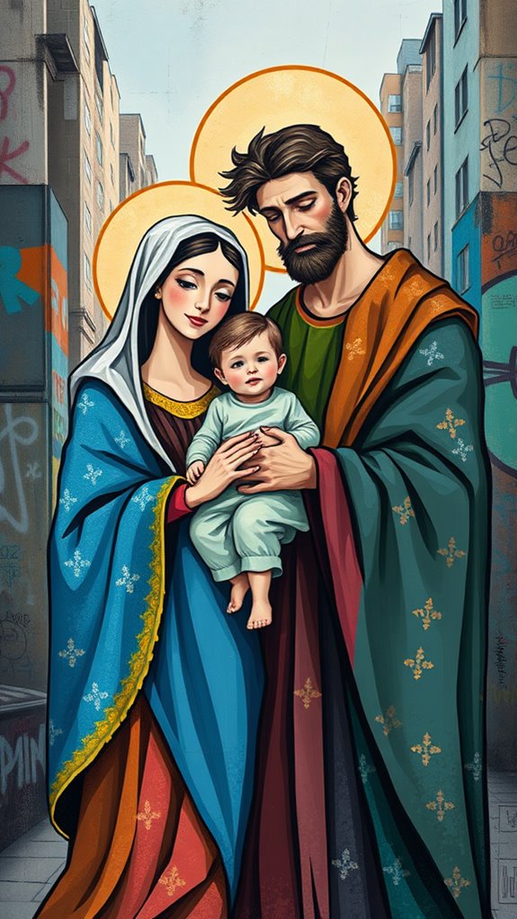 contemporary holy family artwork