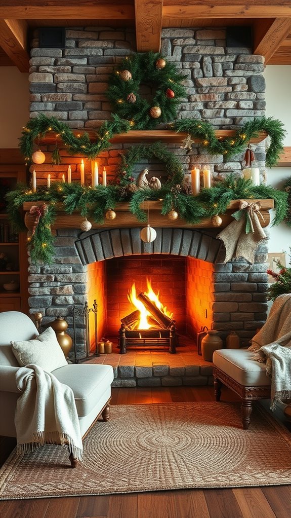 cozy holiday fireplace ambiance