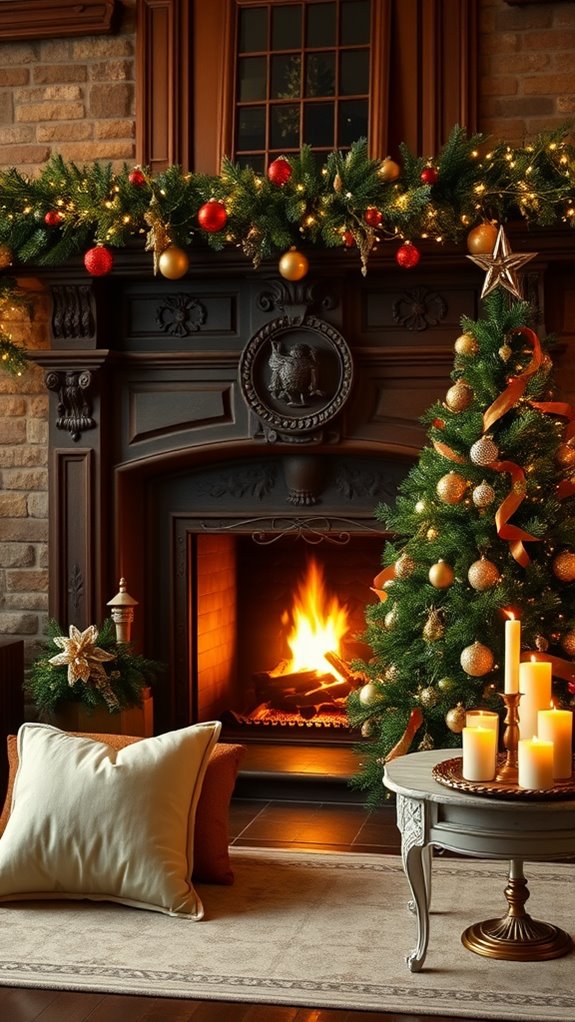 cozy holiday fireplace ambiance