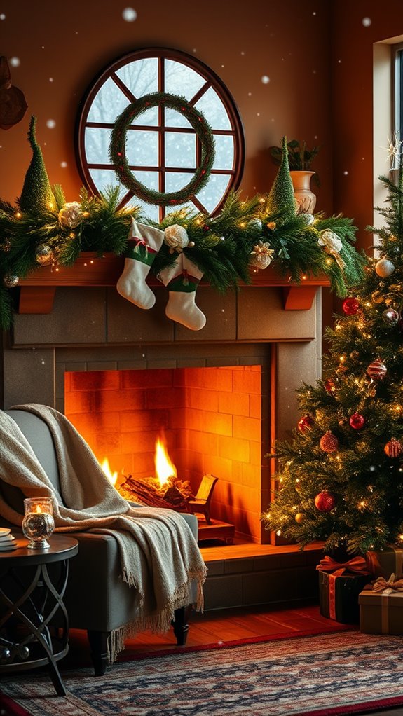 cozy holiday fireplace ambiance