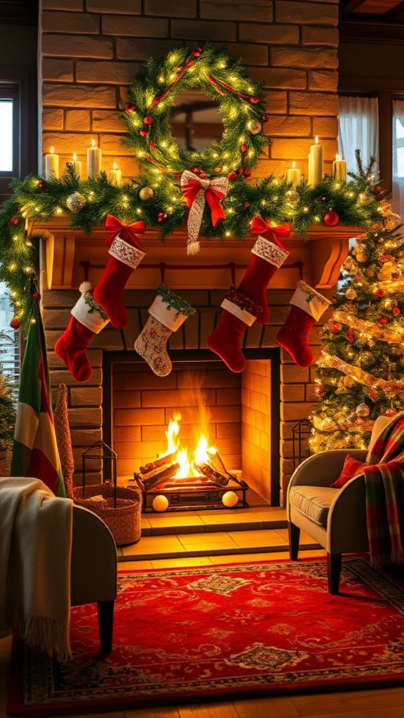 cozy holiday fireplace ambiance