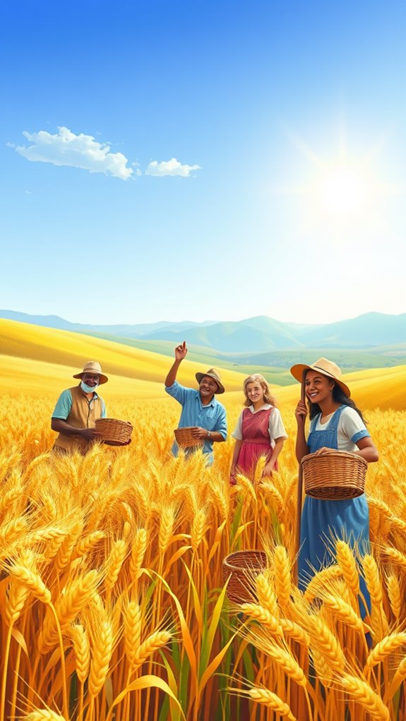 crop harvesting illustration scene