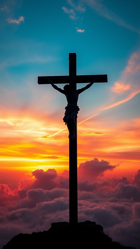 cross silhouette at sunset