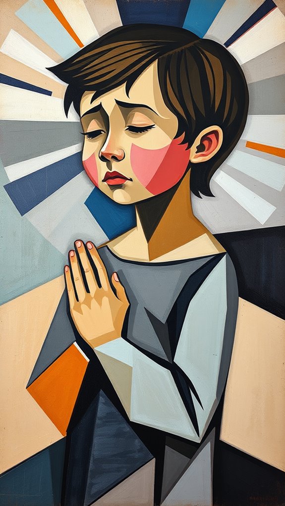 cubist child prayer art