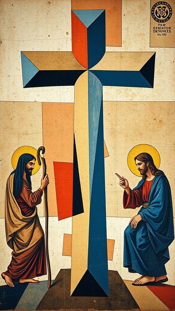 cubist inspired fresco artwork