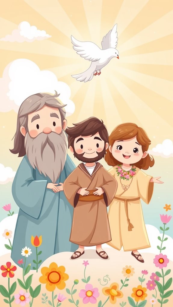 cute cartoon holy trinity