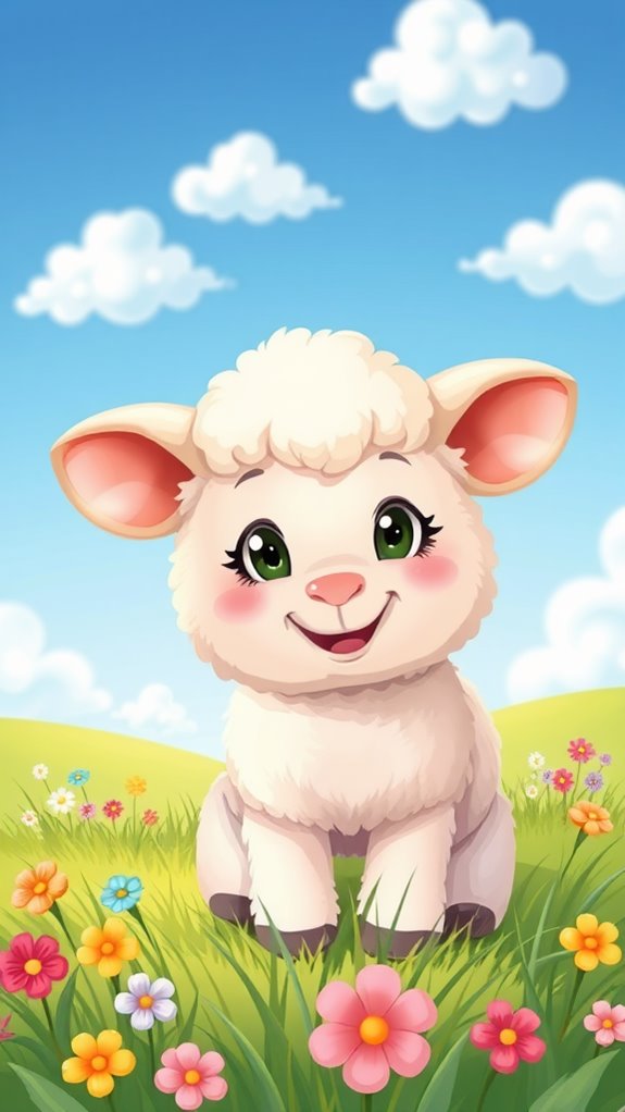 cute cartoon lamb illustration