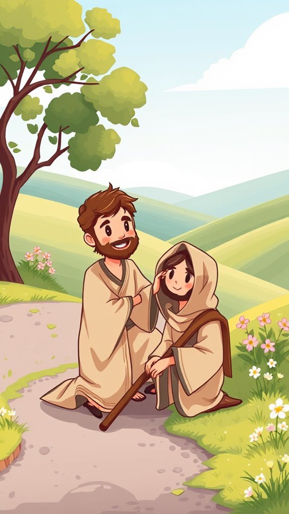 cute good samaritan illustration