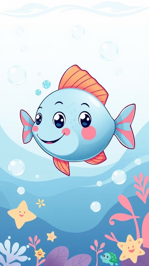 cute ichthys fish illustration