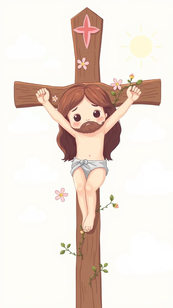 cute jesus cross illustration
