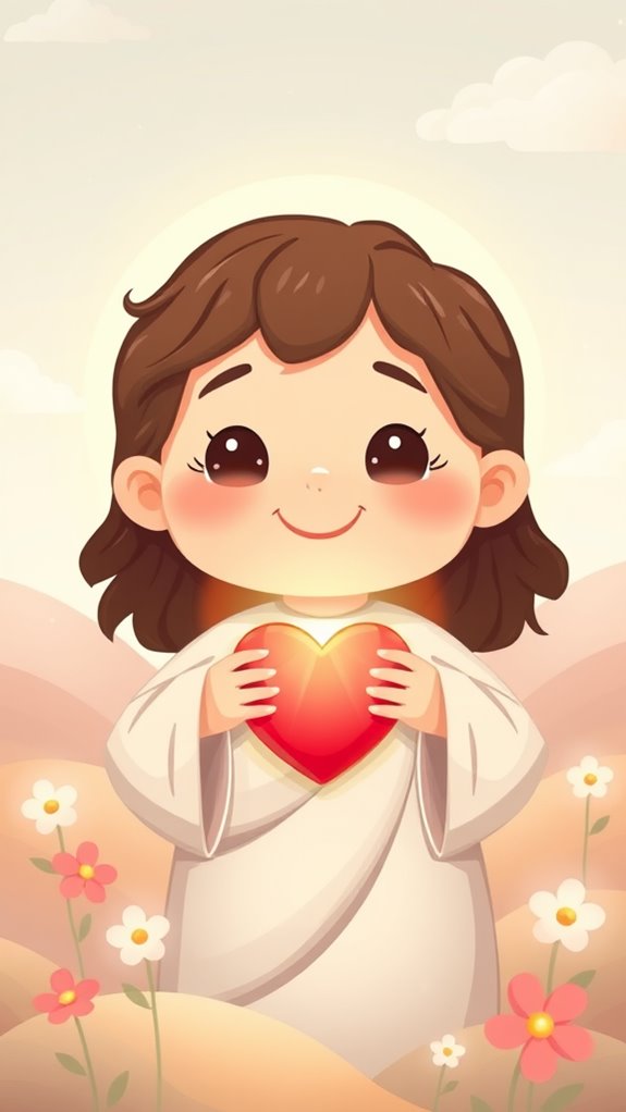 cute sacred heart illustration